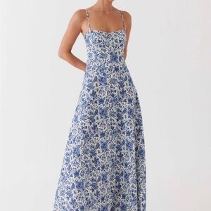 Peppermayo Maxi Dress - Blue & Ivory